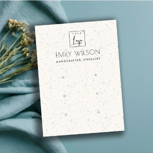 SUBTLE WHITE CERAMIC TEXTURE 3 EARRING DISPLAY CARD