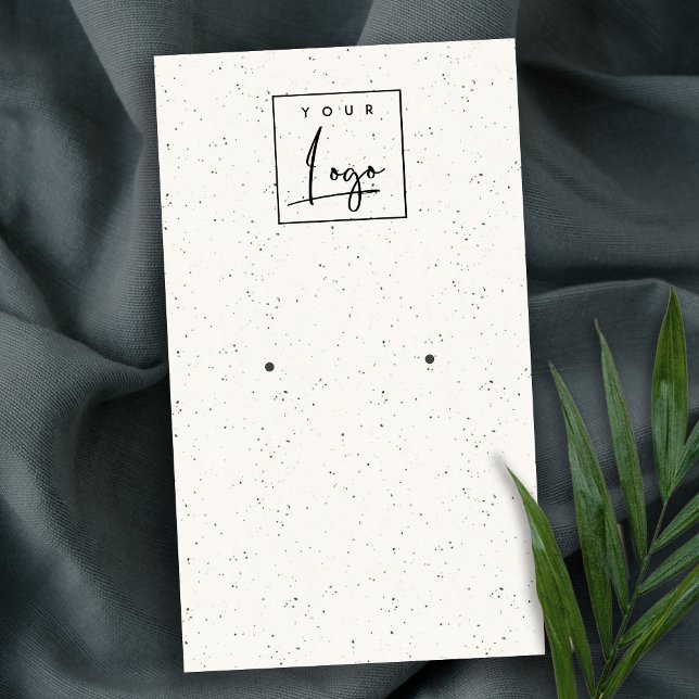 Subtle White Ceramic Texture Earring Logo Display Business Card (Creator Uploaded)