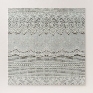 Subtle white lace, textile close-up. jigsaw puzzle