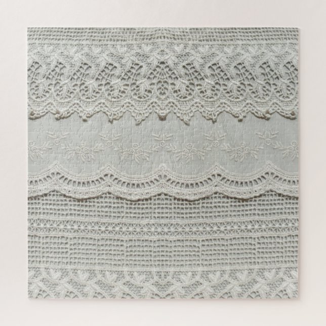 Subtle white lace, textile close-up. jigsaw puzzle (Vertical)