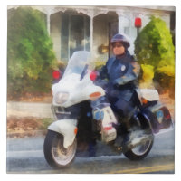 Suburban Motorcycle Cop