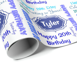 Subway Art Happy Birthday   Personalise Wrapping Paper