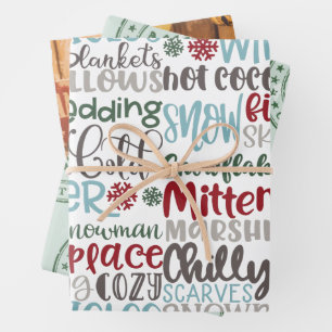 Subway Art, Postmark & Vintage Window Display Wrapping Paper Sheet