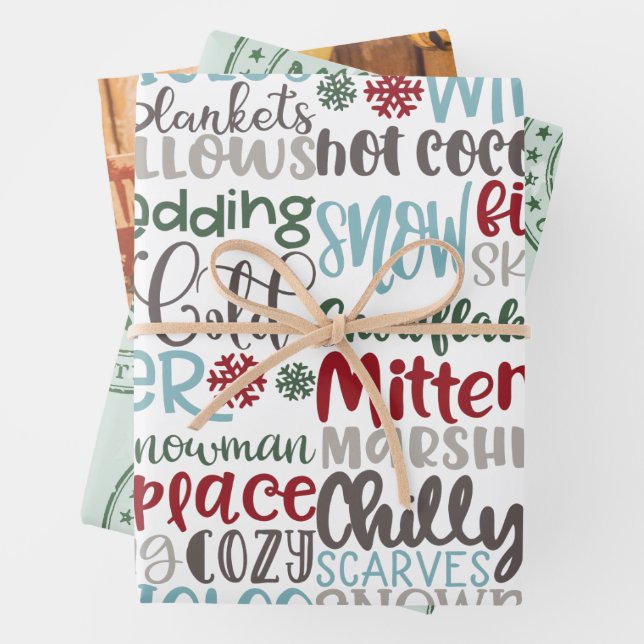 Subway Art, Postmark & Vintage Window Display Wrapping Paper Sheet (In situ)