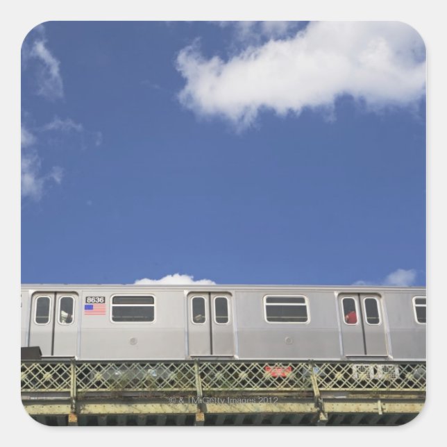 Subway Cars Square Sticker (Front)