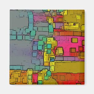 "Subway" Geometric Art Magnet