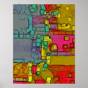 "Subway" Geometric Art Poster