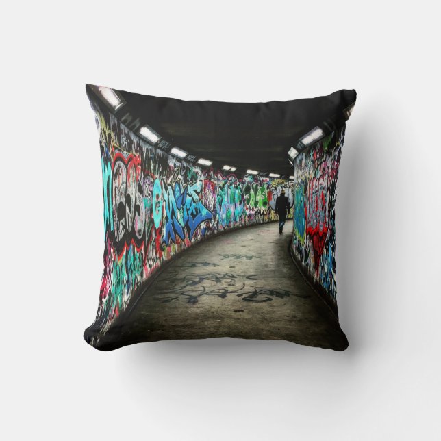 Subway graffiti art cushion (Front)
