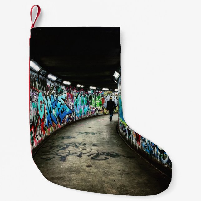 Subway graffiti art small christmas stocking (Front)