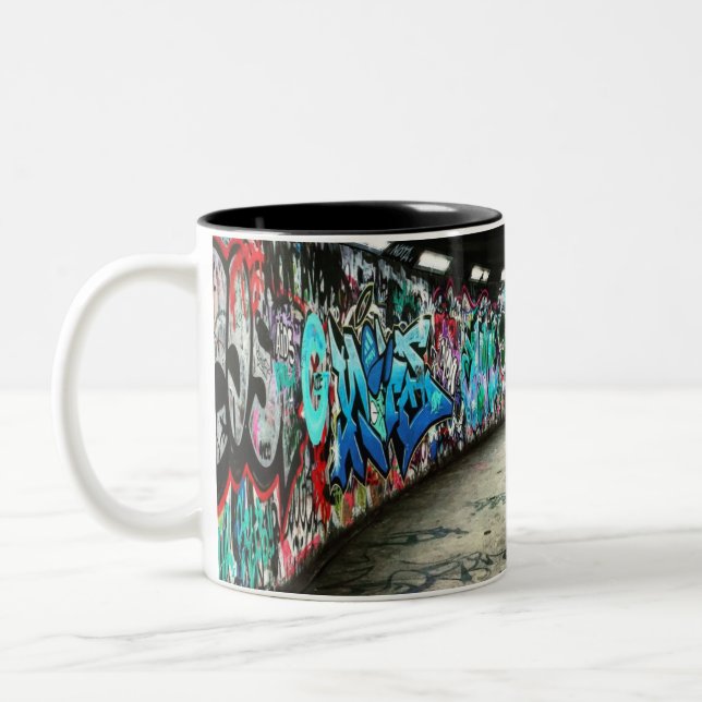 Subway graffiti art Two-Tone coffee mug (Left)