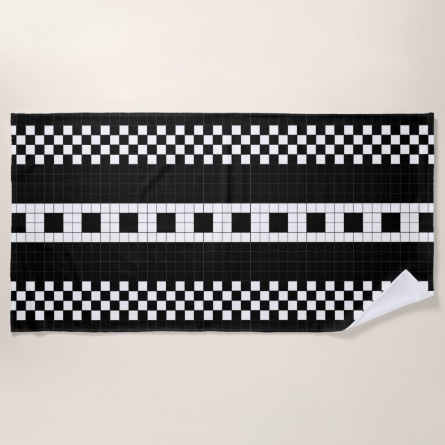 Subway Plaid Geometrics RL90 Beach Towel (Front)