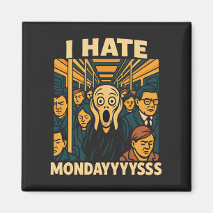 Subway Rush Hour Scream Hate Mondays Magnet