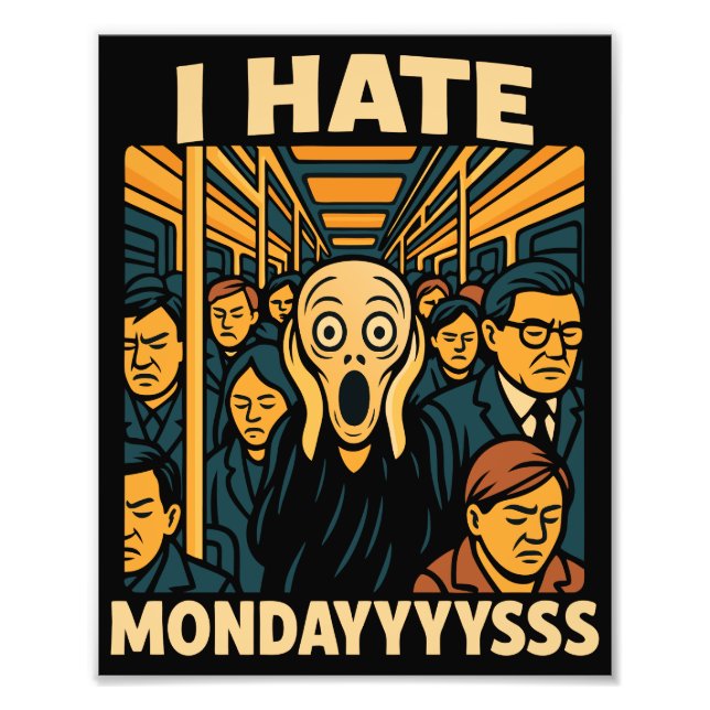 Subway Rush Hour Scream Hate Mondays Photo Print (Front)