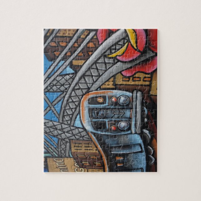 Subway train urban graffiti art jigsaw puzzle (Vertical)