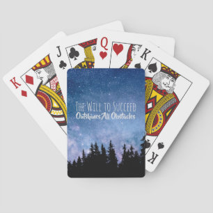 Succeeding Motivational Inspirational Quote Stars Playing Cards
