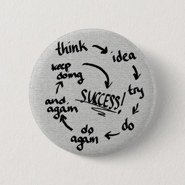 Success 6 Cm Round Badge (Front)
