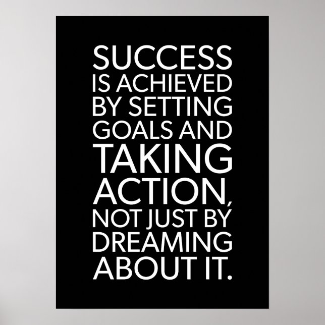 Success Achieved By Taking Action - Motivational Poster (Front)