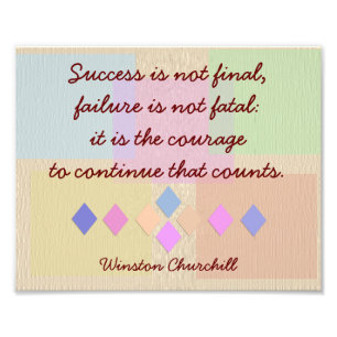 Success and Failure-print Winston Churchill- quote Photo Print