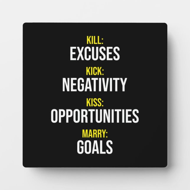 Success and Gym Motivational Plaque (Front)