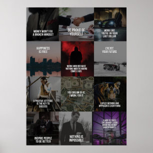 Success and Wealth Compilation Motivation Poster