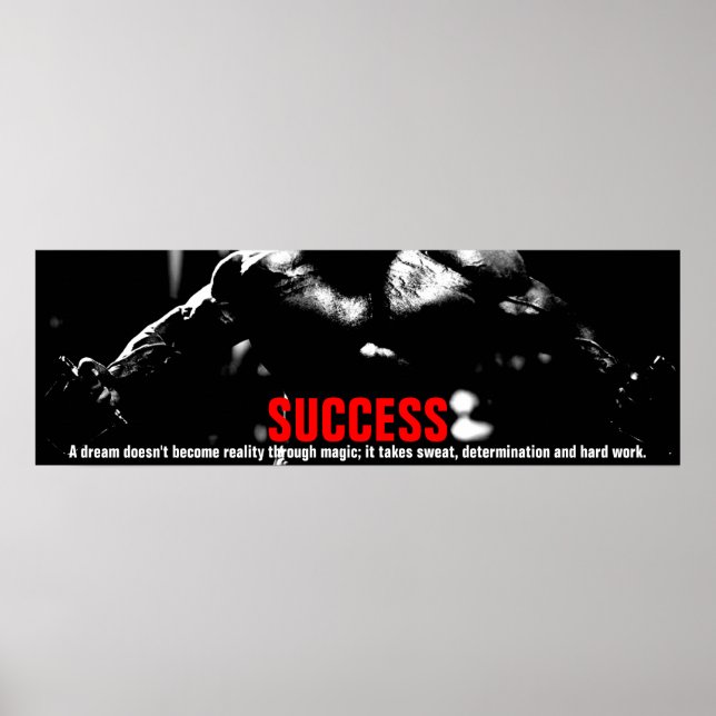 Success Bodybuilding Fitness Inspirational Poster (Front)