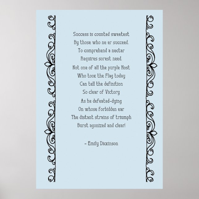 Success Counted Sweetest Poem Poster (Front)