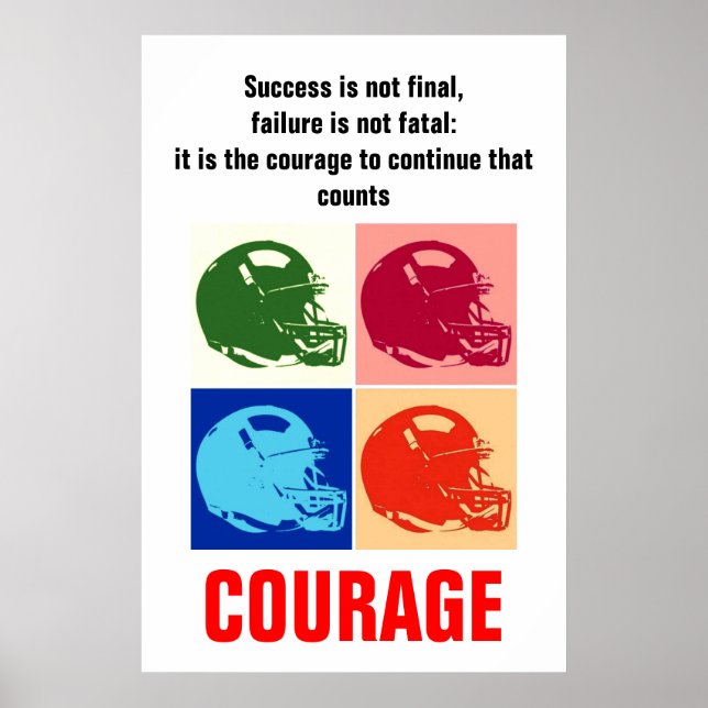 Success Courage Football Inspirational Pop Art Poster (Front)