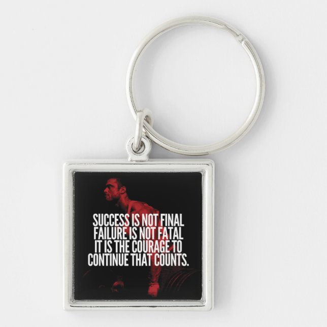 Success, Failure and Courage. Workout Motivational Key Ring (Front)