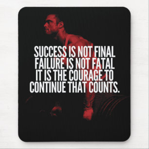 Success, Failure and Courage. Workout Motivational Mouse Mat