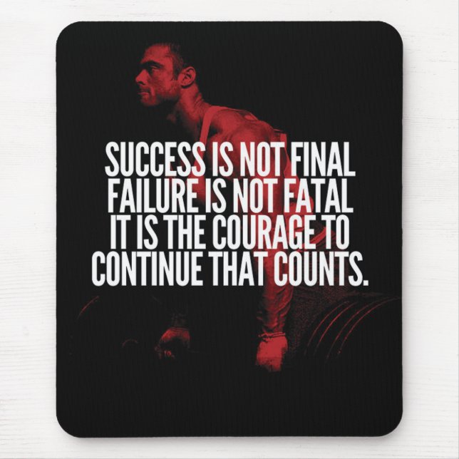 Success, Failure and Courage. Workout Motivational Mouse Mat (Front)