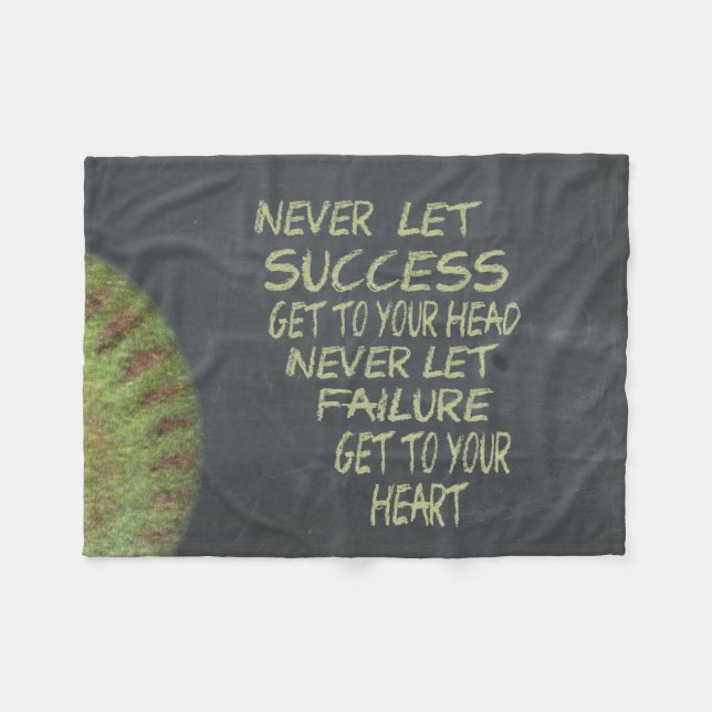 Success Fastpitch Softball Motivational Fleece Blanket (Front (Horizontal))