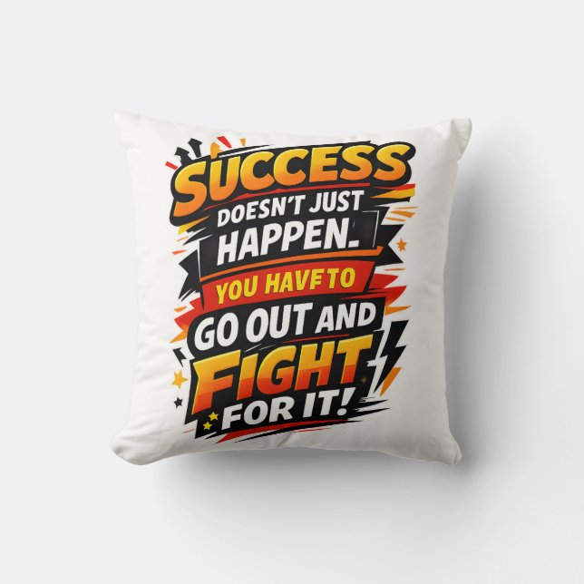 Success Fighter Quote Cushion (Front)