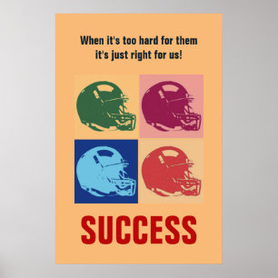 Success Football Motivational Inspirational PopArt Poster