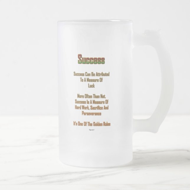 Success Frosted Glass Beer Mug (Right)