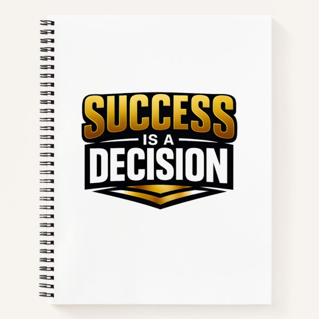 Success Gold Typography on Black Notebook (Front)