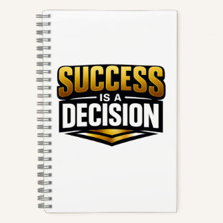 Success Gold Typography on Black Notebook