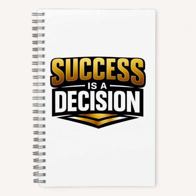 Success Gold Typography on Black Notebook (Front)