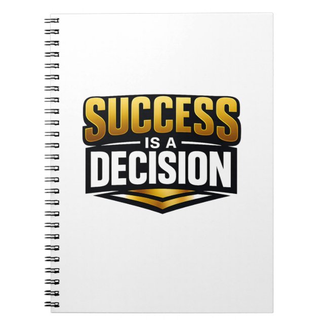 Success Gold Typography on Black Notebook (Front)