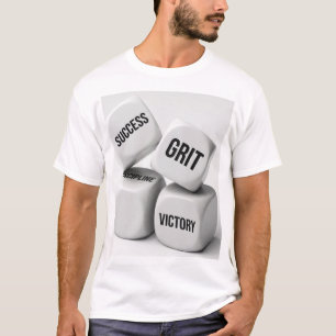 SUCCESS GRIT DISCIPLINE VICTORY - Minimalist White T-Shirt