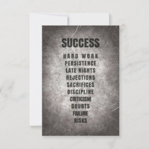 Success Hard Work Discipline Thank You Card