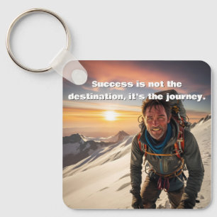 Success & Hard Work Mountain climber Motivational Key Ring