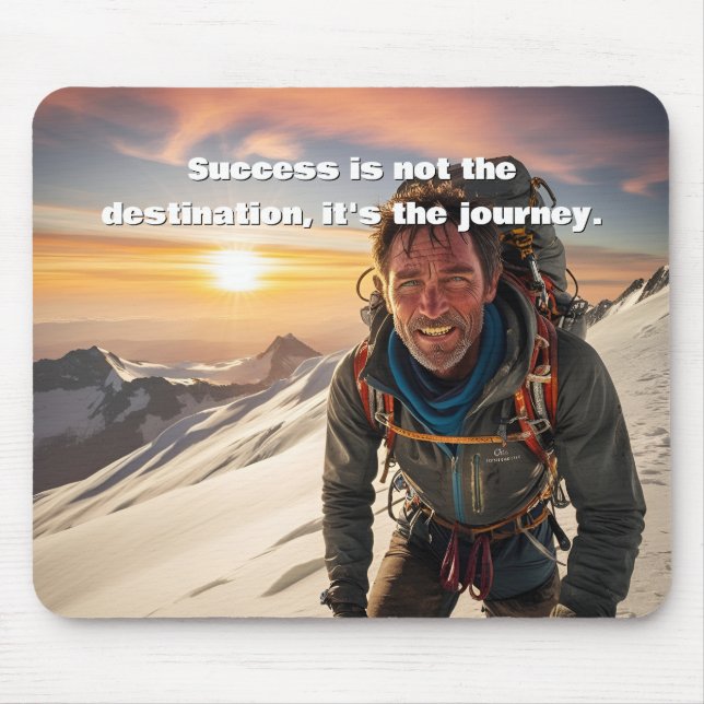 Success & Hard Work Mountain climber Motivational  Mouse Mat (Front)