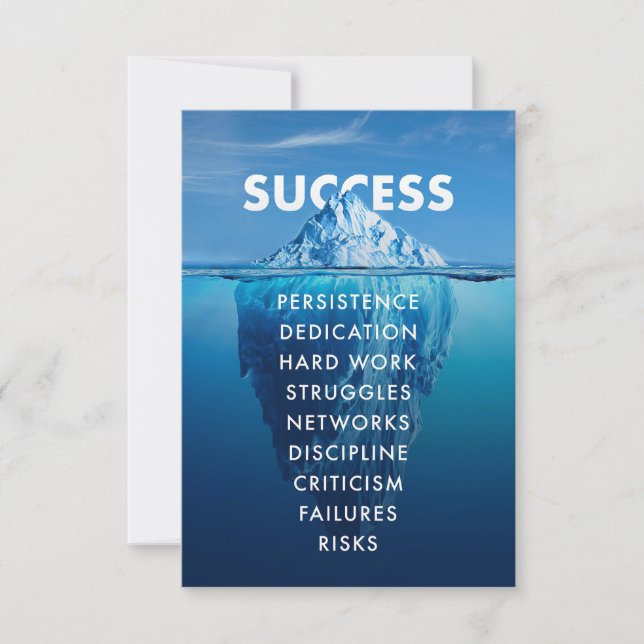 Success Iceberg Hard Work RSVP Card (Front)