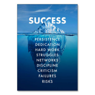 Success Iceberg Hard Work Table Number