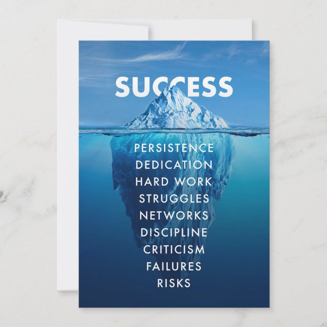 Success Iceberg Hard Work Thank You Card (Front)