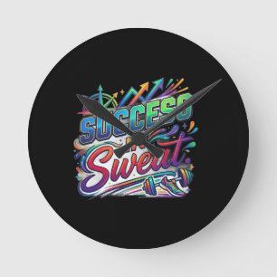 Success in Sweat T-Shirt Round Clock