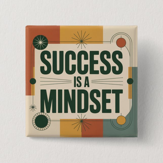Success Is A Mindset 15 Cm Square Badge (Front)