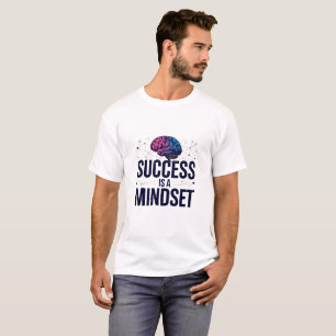 Success Is A Mindset Motivational Pink Blue Text T-Shirt