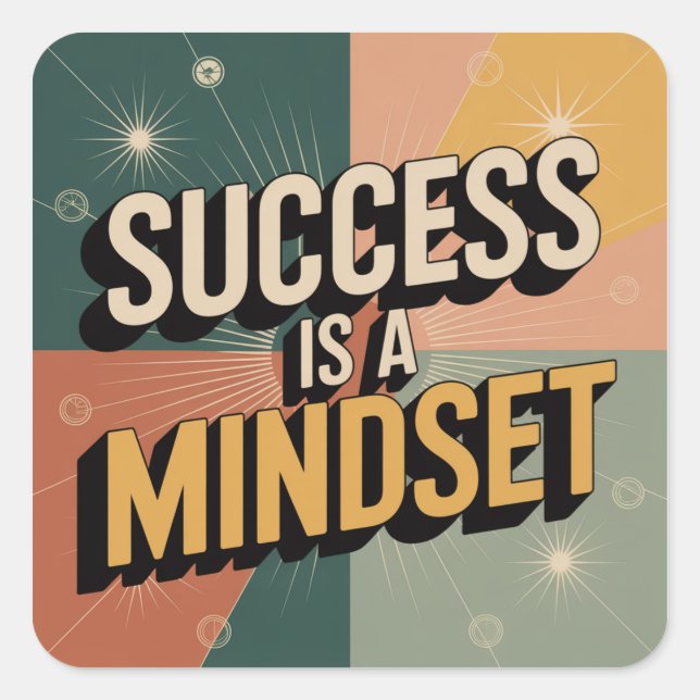 Success Is A Mindset Square Sticker (Front)