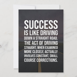 Success Is A Straight Road Thank You Card